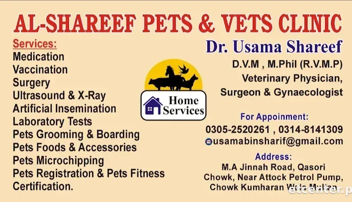 Al Shareef Pets and Vets clinic Multan